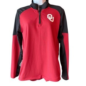 Gen2 Oklahoma Sooners OU Pullover Quarter Zip Athletic Top Red Black Youth Lg